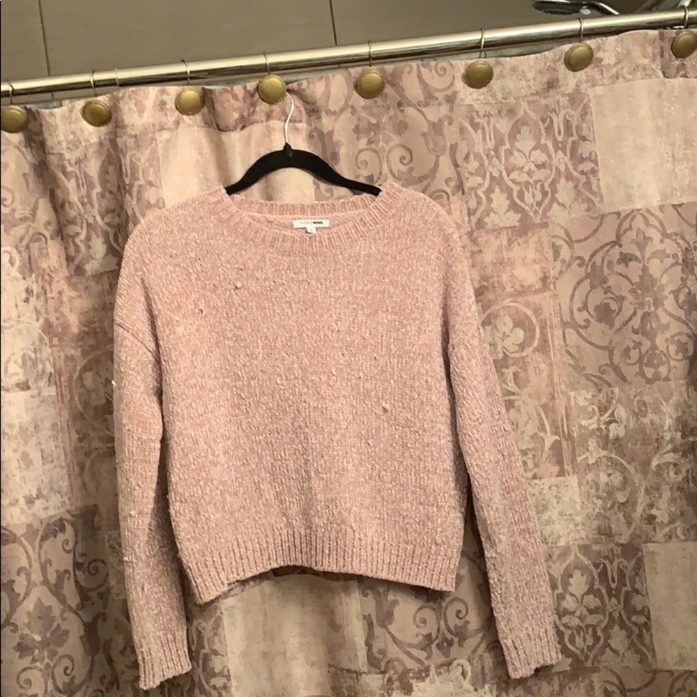 Pink velvet sweater
